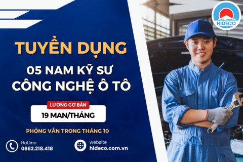 HD4988 TUYỂN 05 NAM KỸ SƯ CÔNG NGHỆ Ô TÔ