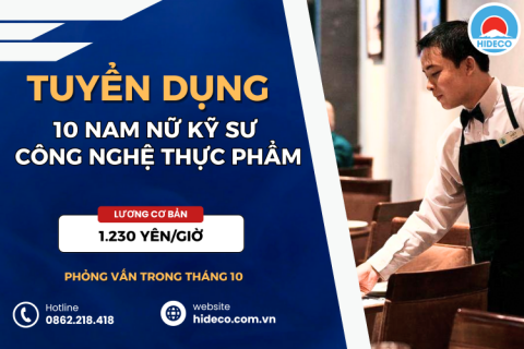 HD4992 TUYỂN 10 NAM NỮ KỸ SƯ CÔNG NGHỆ THỰC PHẨM