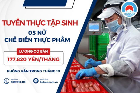 H1249 TUYỂN 05 NỮ THỰC TẬP SINH CHẾ BIẾN THỰC PHẨM