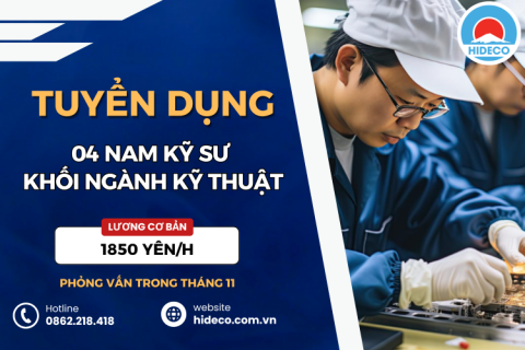 HD5008 TUYỂN 04 NAM KỸ SƯ KHỐI NGÀNH KỸ THUẬT