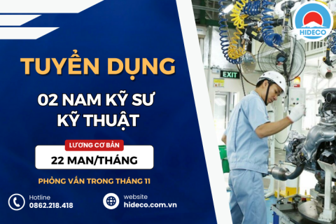 HD5009 TUYỂN 02 NAM KỸ SƯ KHỐI NGÀNH KỸ THUẬT