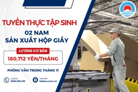 H1262 TUYỂN 02 NAM THỰC TẬP SINH SẢN XUẤT GIẤY 
