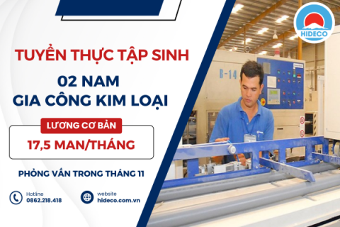 H1264 TUYỂN 02 NAM THỰC TẬP SINH ĐÚC GANG - ĐÚC KHUÔN MẪU