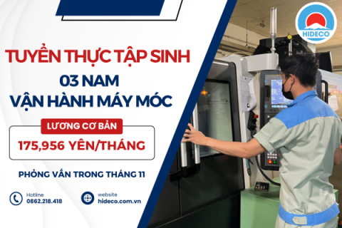 H1265 TUYỂN 03 NAM THỰC TẬP SINH BẢO TRÌ - VẬN HÀNH MÁY MÓC