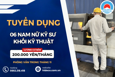 HD5016 TUYỂN 06 NAM NỮ KỸ SƯ VẬN HÀNH MÁY CNC