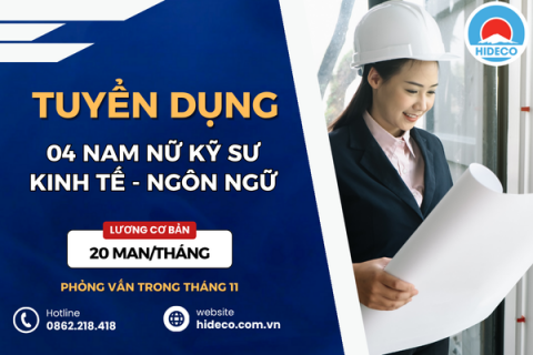 HD5022 TUYỂN 04 NAM NỮ KỸ SƯ KINH TẾ - NGÔN NGỮ - TÀI CHÍNH