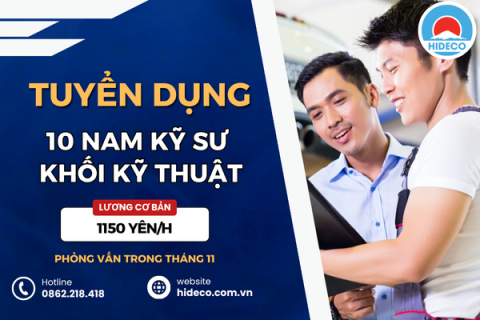 HD5024 TUYỂN 10 NAM KỸ SƯ CƠ KHÍ - ĐIỆN TỬ - Ô TÔ
