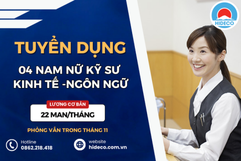 HD5032 TUYỂN 04 NAM NỮ KỸ SƯ KINH TẾ - KẾ TOÁN - NGÔN NGỮ - QUẢN TRỊ KINH DOANH 