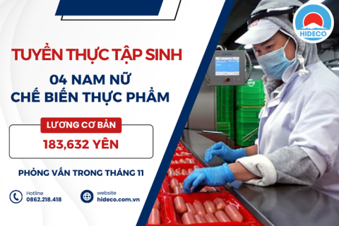 H1275 TUYỂN 04 NỮ THỰC TẬP SINH CHẾ BIẾN THỰC PHẨM