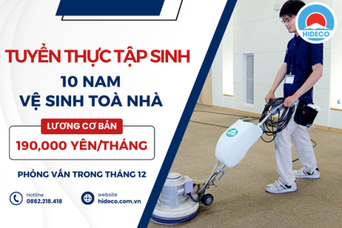 H1296 TUYỂN 05 NAM THỰC TẬP SINH VỆ SINH TOÀ NHÀ