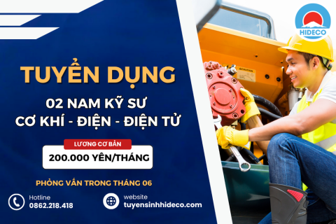 HD4703 TUYỂN 02 NAM KỸ SƯ CƠ KHÍ - ĐIỆN TỬ - TỰ ĐỘNG HOÁ