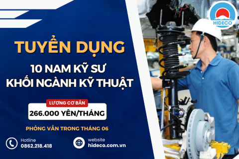 HD4708 TUYỂN 10 NAM KỸ SƯ KHỐI NGÀNH KỸ THUẬT