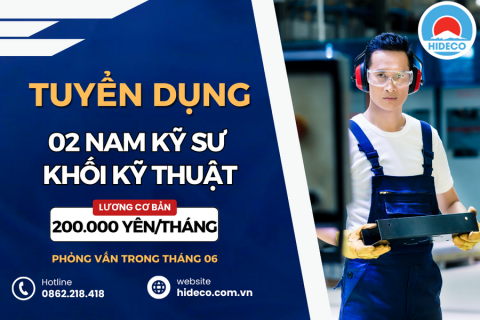 HD4709 TUYỂN 02 NAM KỸ SƯ CƠ KHÍ - Ô TÔ - ĐIỆN - TỰ ĐỘNG HOÁ