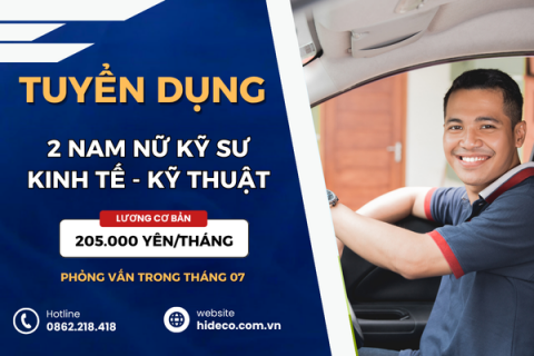 HD4729 TUYỂN 02 NAM NỮ KỸ SƯ KINH TẾ - KỸ THUẬT