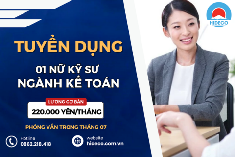 HD4737 TUYỂN 01 NỮ KỸ SƯ CHUYÊN NGÀNH KẾ TOÁN