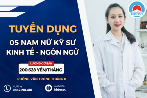 HD4741 TUYỂN 05 NAM NỮ KỸ SƯ KINH TẾ - NGÔN NGỮ - PHIÊN DỊCH