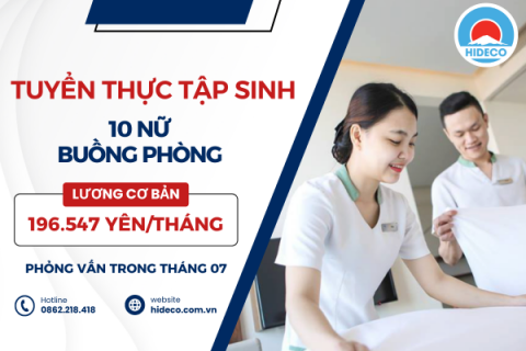 H1152 TUYỂN 10 NỮ THỰC TẬP SINH BUỒNG PHÒNG KHÁCH SẠN