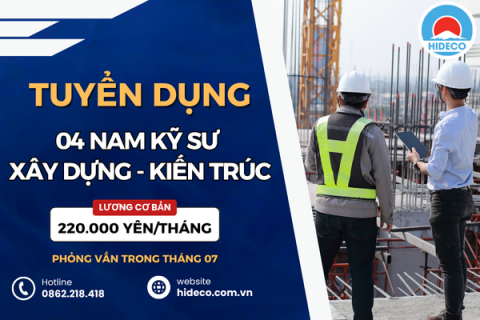 HD4743 TUYỂN 04 NAM KỸ SƯ XÂY DỰNG - KIẾN TRÚC - CẦU CỐNG