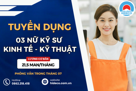 HD4773 TUYỂN 03 NỮ KỸ SƯ KỸ THUẬT - KINH TẾ