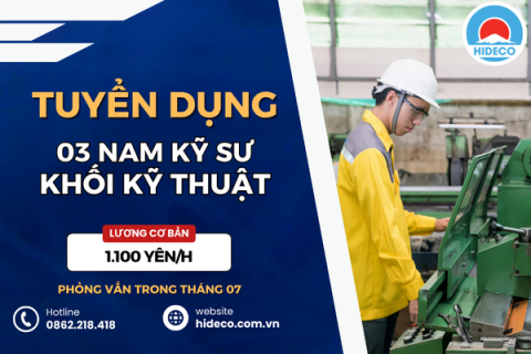 HD4783 TUYỂN 03 NAM KỸ SƯ KHỐI NGÀNH KỸ THUẬT