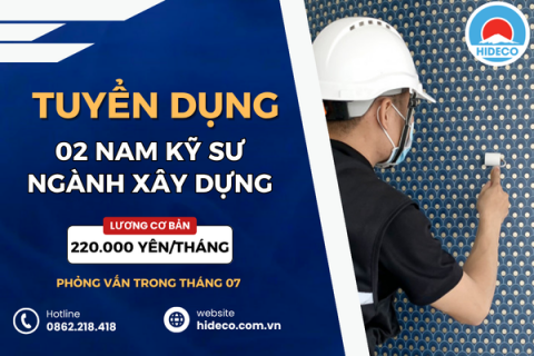 HD4782 TUYỂN 02 NAM KỸ SƯ KHỐI NGÀNH XÂY DỰNG