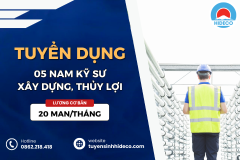 TUYỂN 05 KỸ SƯ XÂY DỰNG, THỦY LỢI, CẦU ĐƯỜNG