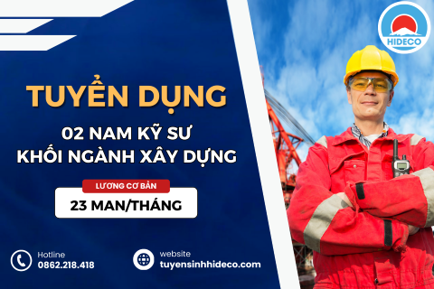 TUYỂN 02 NAM KỸ SƯ KHỐI NGÀNH XÂY DỰNG 