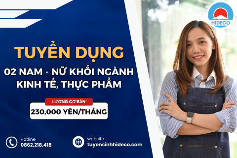 TUYỂN 02 NAM - NỮ KHỐI NGÀNH KINH TẾ, THỰC PHẨM 