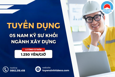 TUYỂN 05 NAM KỸ SƯ KHỐI NGÀNH XÂY DỰNG