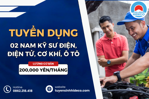 TUYỂN 02 NAM KỸ SƯ ĐIỆN, ĐIỆN TỬ, HÓA HỌC 