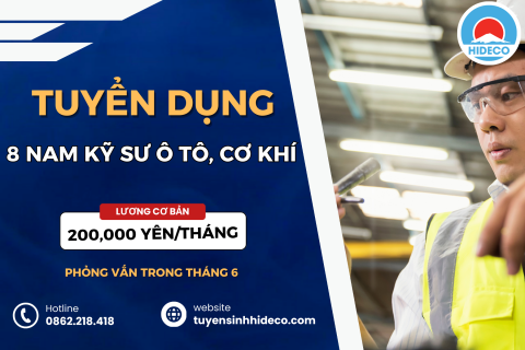 TUYỂN 8 NAM KỸ SƯ CƠ KHÍ, Ô TÔ