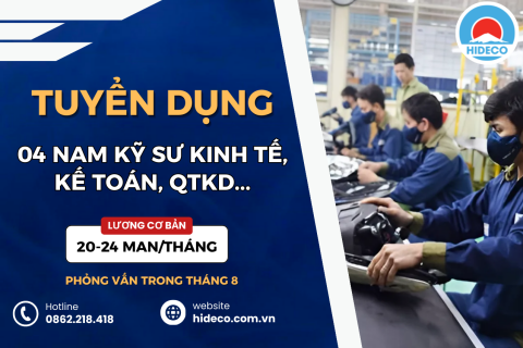 TUYỂN 04 NAM KỸ SƯ KỸ SƯ KINH TẾ, KẾ TOÁN, QTKD