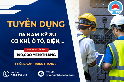 TUYỂN 4 NAM CƠ KHÍ, Ô TÔ, ĐIỆN, ĐIỆN TỬ