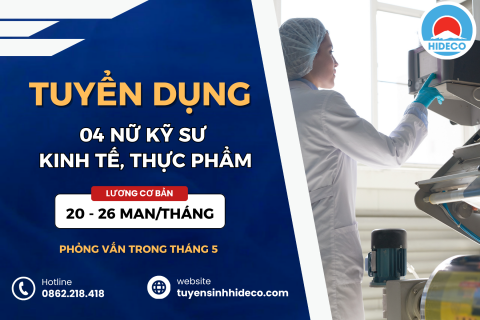 TUYỂN 4 NỮ KỸ SƯ KINH TẾ, THỰC PHẨM