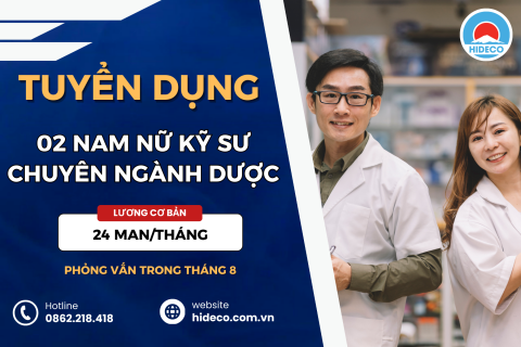 TUYỂN 02 NAM NỮ KỸ SƯ CHUYÊN NGÀNH DƯỢC