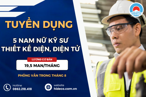  TUYỂN 05 NAM KỸ SƯ THIẾT KẾ ĐIỆN, ĐIỆN TỬ 