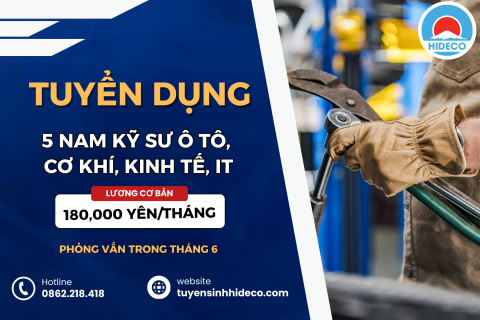 TUYỂN 5 NAM KỸ SƯ Ô TÔ, CƠ KHÍ, KINH TẾ, IT