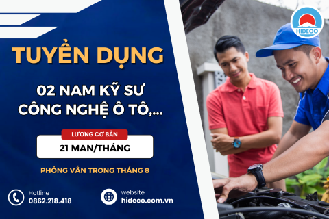 TUYỂN 04 NAM KỸ SƯ CÔNG NGHỆ Ô TÔ, CƠ KHÍ