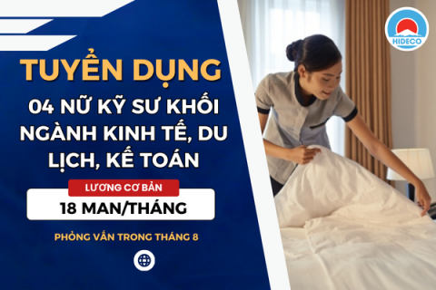 TUYỂN 04 NỮ KỸ SƯ KHỐI NGÀNH KINH TẾ, DU LỊCH, KẾ TOÁN