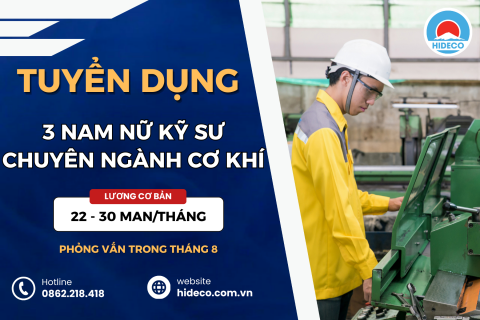 TUYỂN 03 NAM KỸ SƯ CHUYÊN NGÀNH CƠ KHÍ