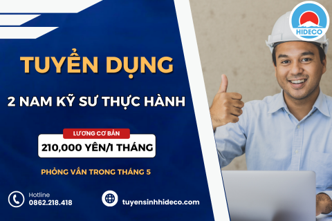 TUYỂN 2 NAM KỸ SƯ THỰC HÀNH LEVEL 5 