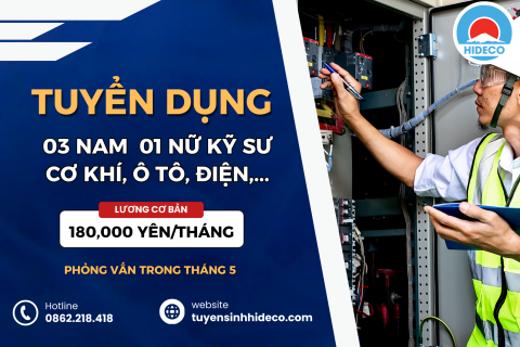 TUYỂN 3 NAM 1 NỮ KỸ SƯ CƠ KHÍ, Ô TÔ, ĐIỆN