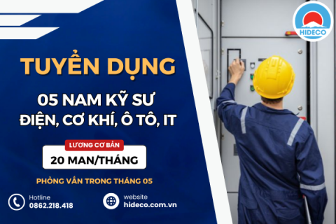HD5375 TUYỂN 5 NAM KỸ SƯ ĐIỆN, CƠ KHÍ, OTO, IT