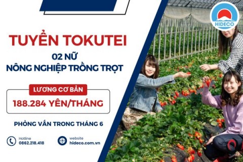 D3696 TUYỂN 2 NỮ TOKUTEI NÔNG NGHIỆP TRỒNG TRỌT