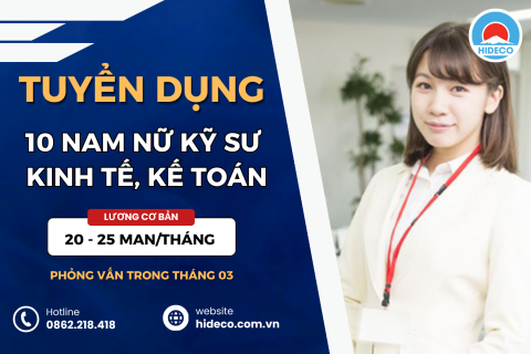 HD5294 TUYỂN 10 NAM NỮ KỸ SƯ KINH TẾ, KẾ TOÁN