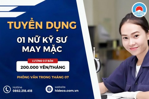 HD4748 TUYỂN 01 NỮ KỸ SƯ MAY MẶC - THIẾT KẾ THỜI TRANG