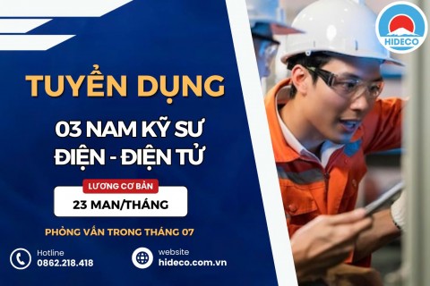 HD4776 TUYỂN 03 NAM KỸ SƯ ĐIỆN - ĐIỆN TỬ